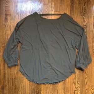 Free People Olive Green long sleeve, Low Back
